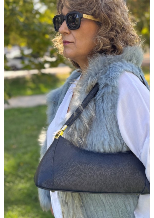Bolso piel azul marino
