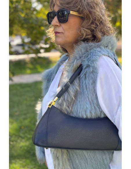 Bolso piel azul marino