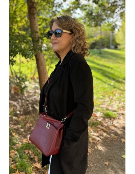 Bolso piel burdeos