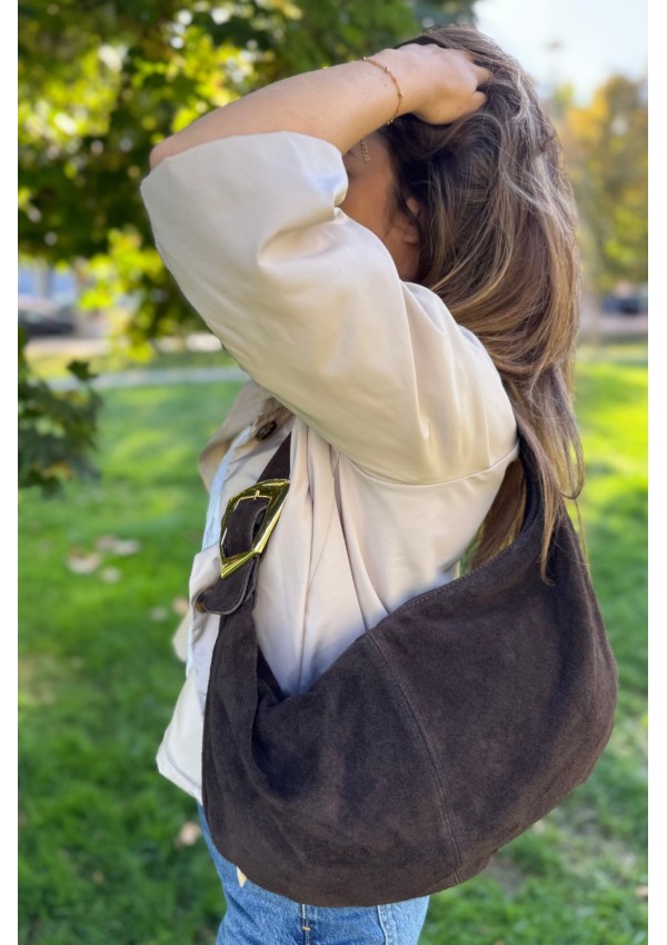 Bolso de ante marrón