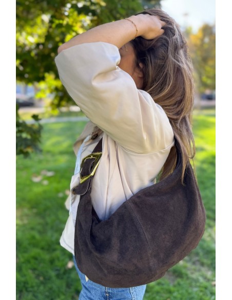 Bolso de ante marrón