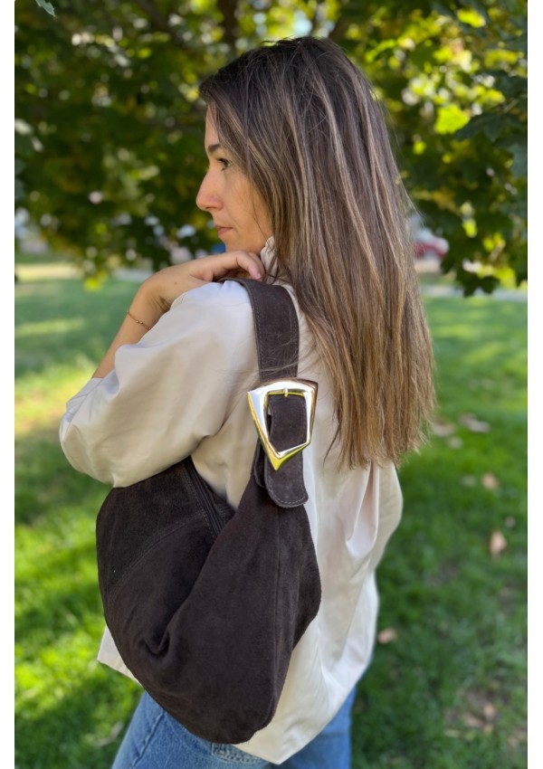 Bolso de ante marrón