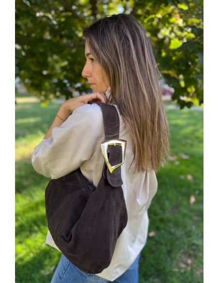 Bolso de ante marrón