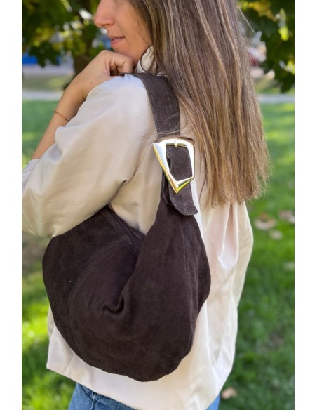 Bolso de ante marrón