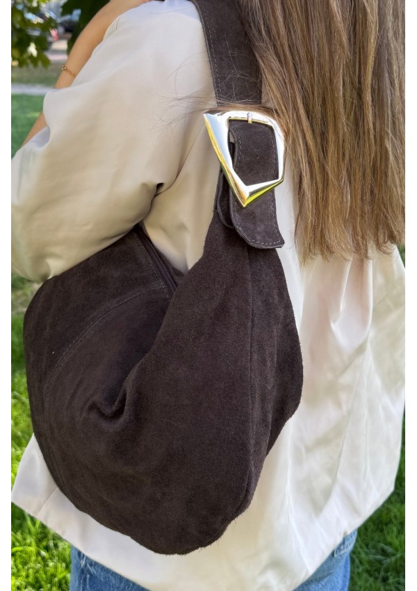 Bolso de ante marrón