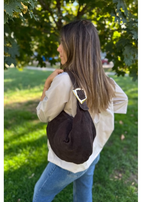 Bolso de ante marrón