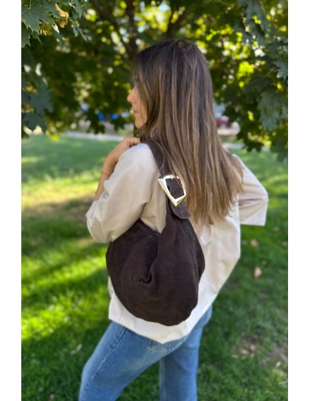 Bolso de ante marrón