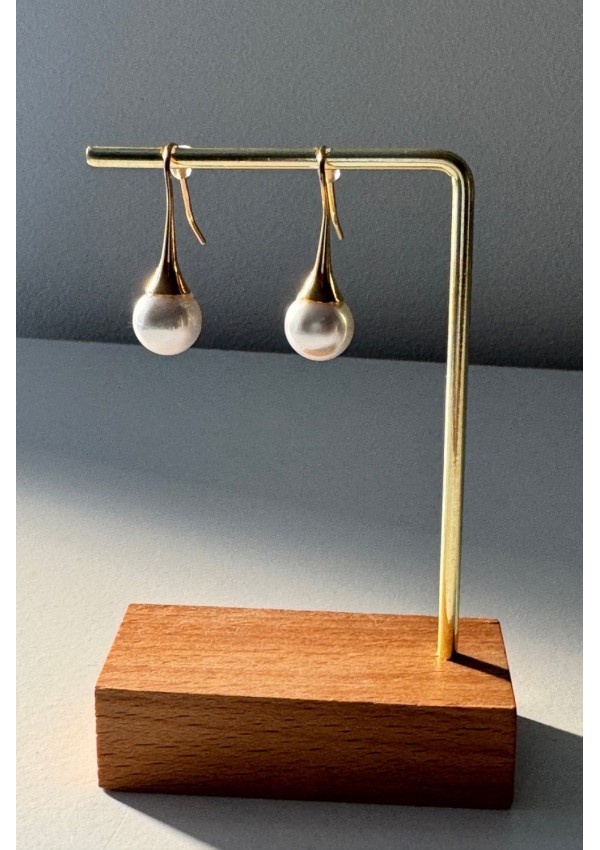 Pendientes acero con perla