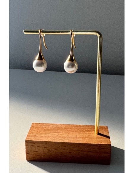 Pendientes acero con perla