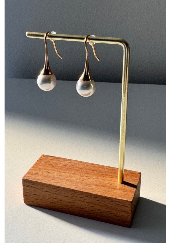 Pendientes acero con perla