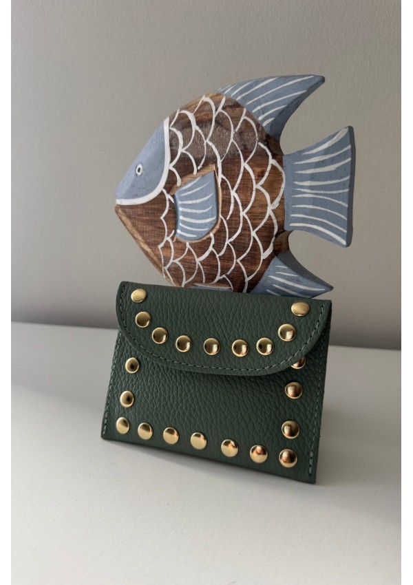 Monedero tarjetero con tachas