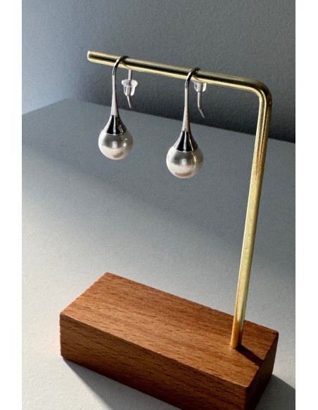 Pendientes acero con perla