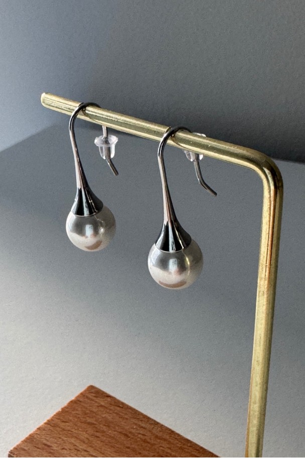 Pendientes acero con perla