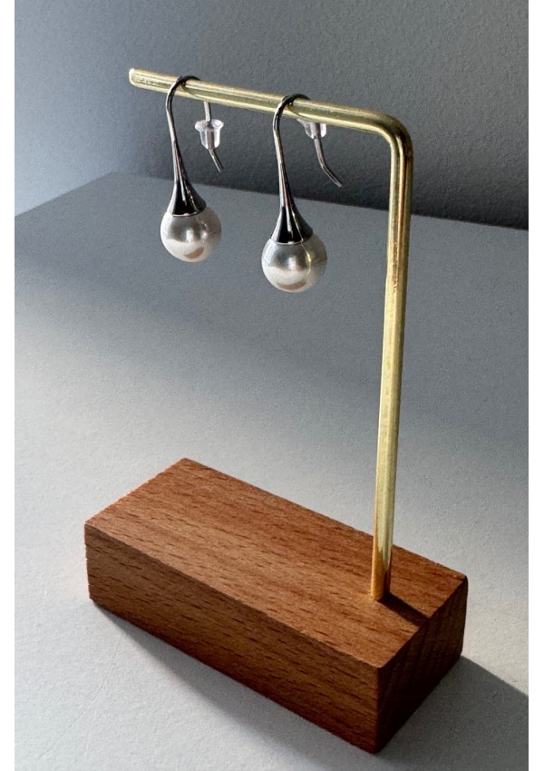 Pendientes acero con perla