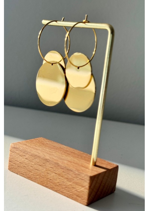 Pendientes acero doble circulo