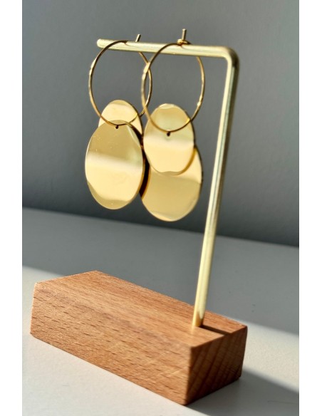 Pendientes acero doble circulo