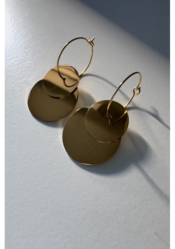 Pendientes acero doble circulo