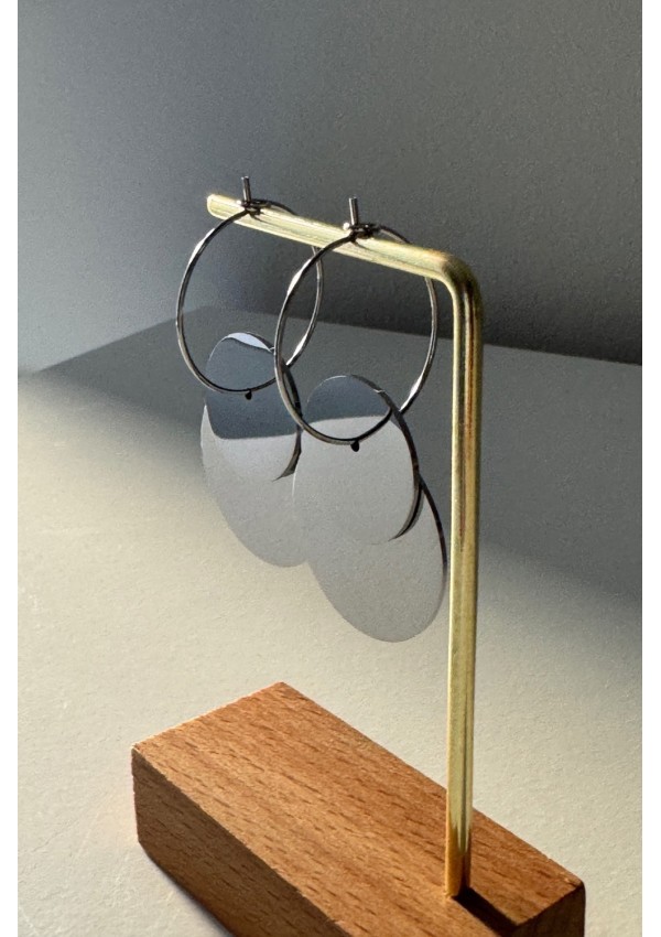 Pendientes acero doble circulo