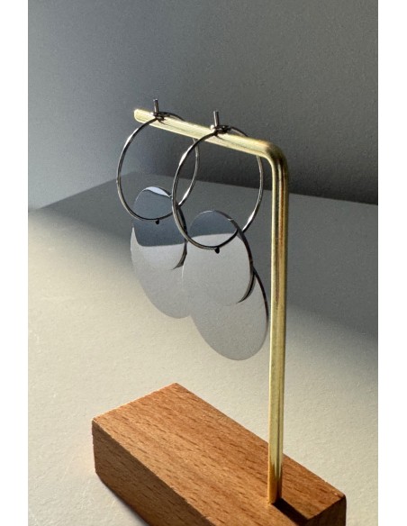 Pendientes acero doble circulo