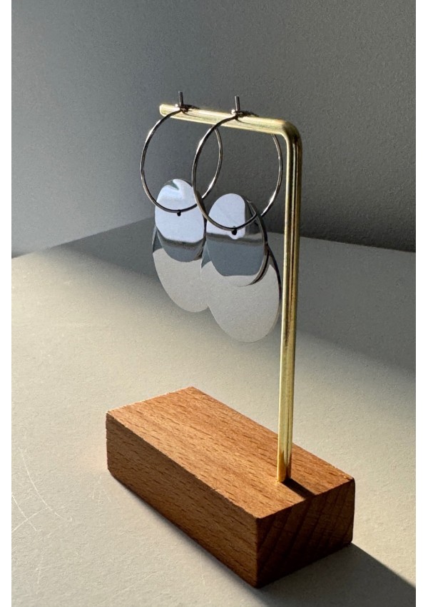 Pendientes acero doble circulo