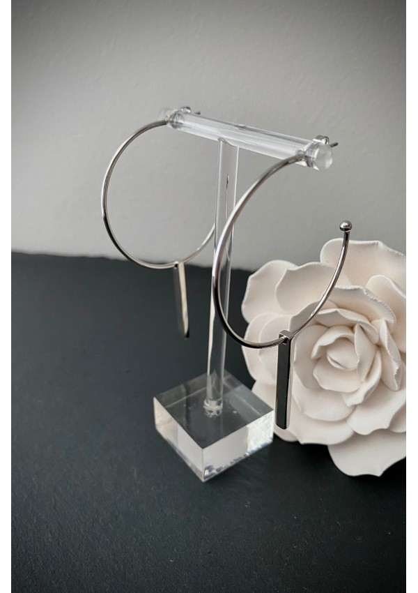 Pendientes Colección ARES acero plata