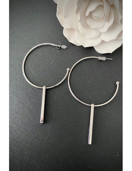 Pendientes Colección ARES acero plata