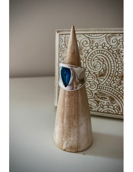 Anillo Lágrima azul