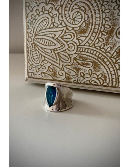 Anillo Lágrima azul