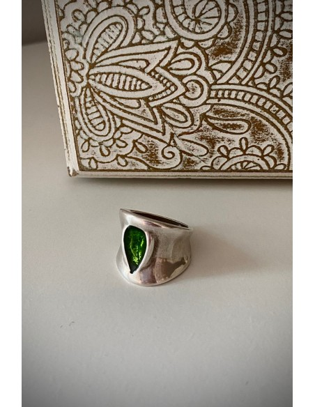 Anillo Lágrima verde
