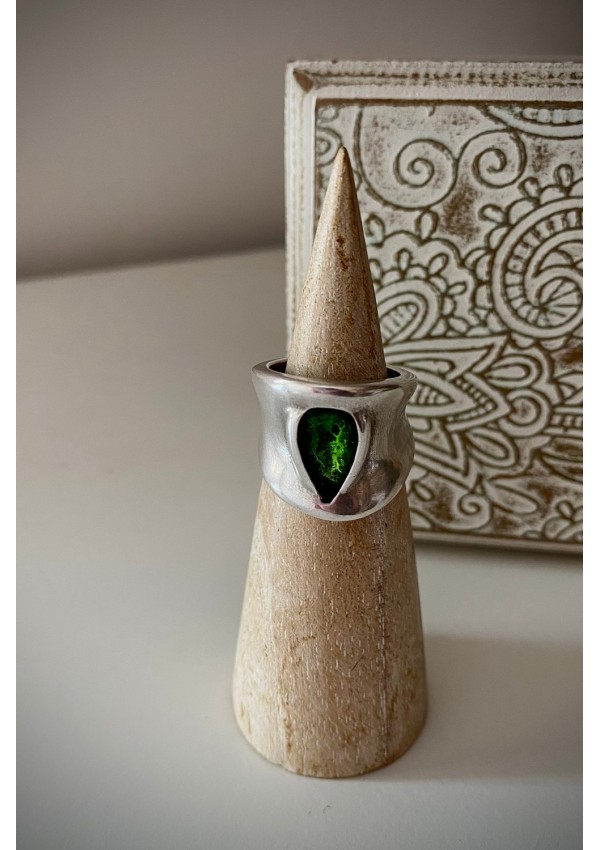 Anillo Lágrima verde