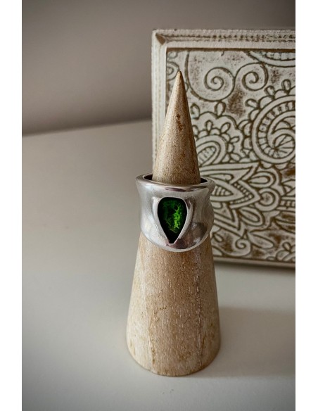 Anillo Lágrima verde
