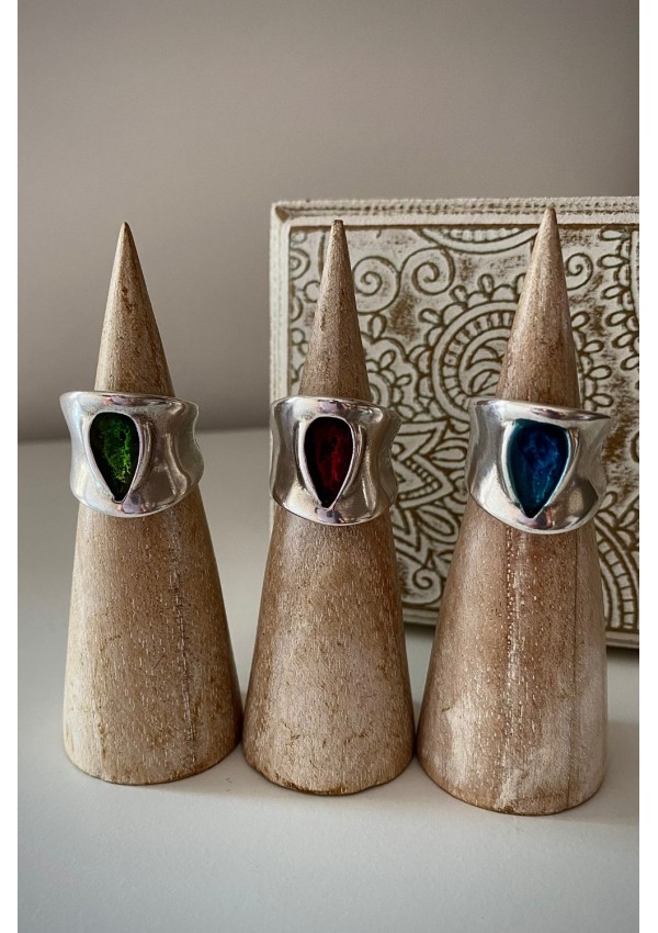 Anillo Lágrima verde