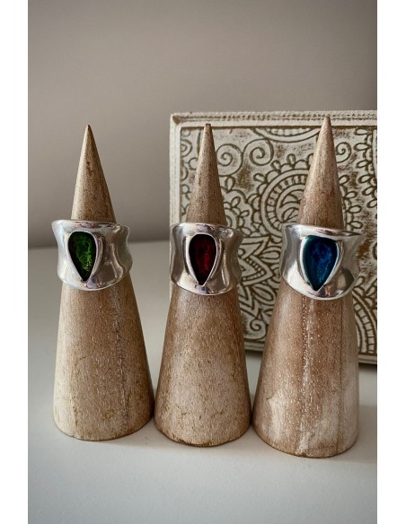 Anillo Lágrima verde