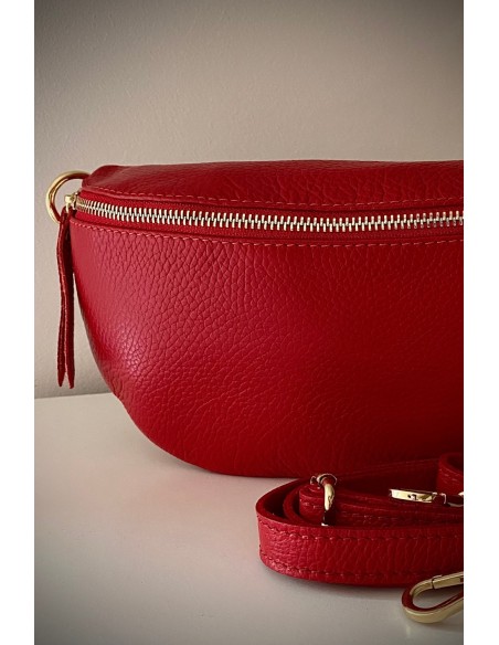Bandolera piel roja