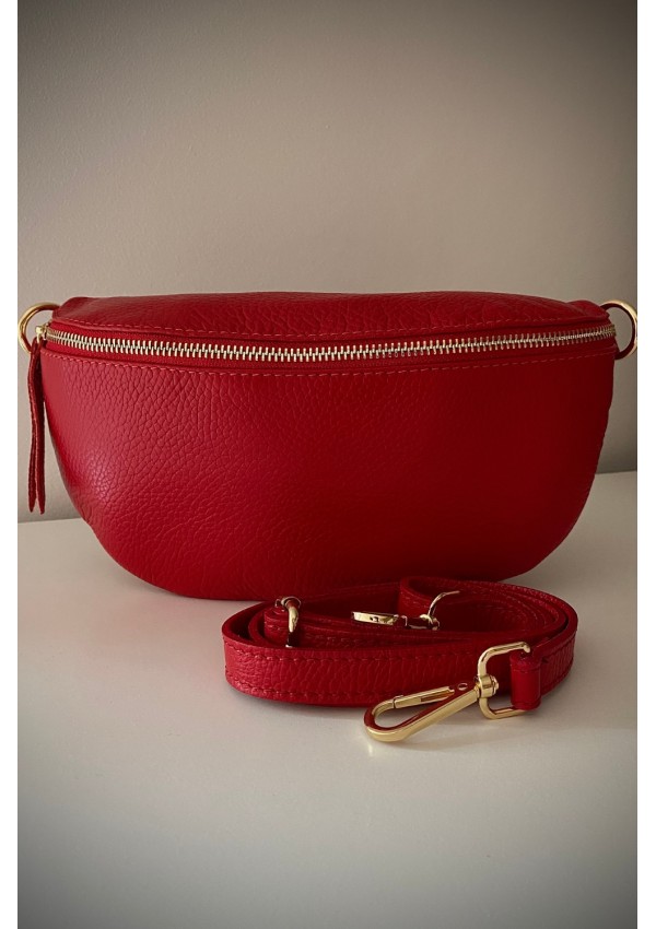 Bandolera piel roja