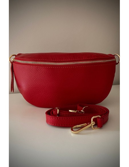 Bandolera piel roja