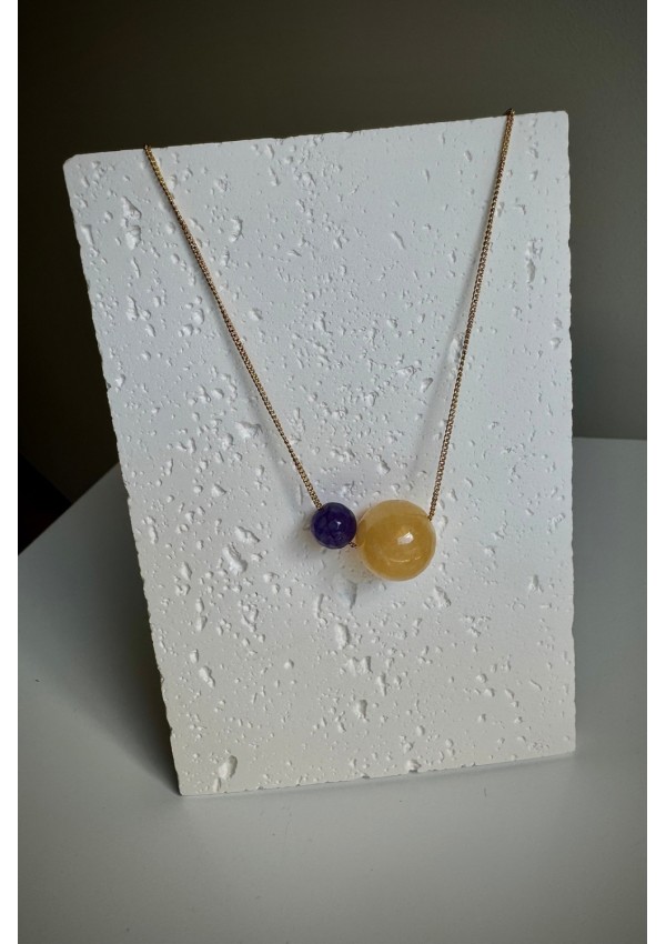 Gargantilla Colección NEO ágata amarilla y púrpura