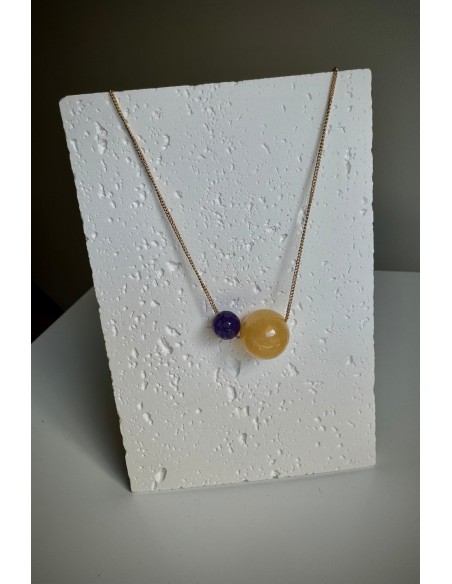 Gargantilla Colección NEO ágata amarilla y púrpura