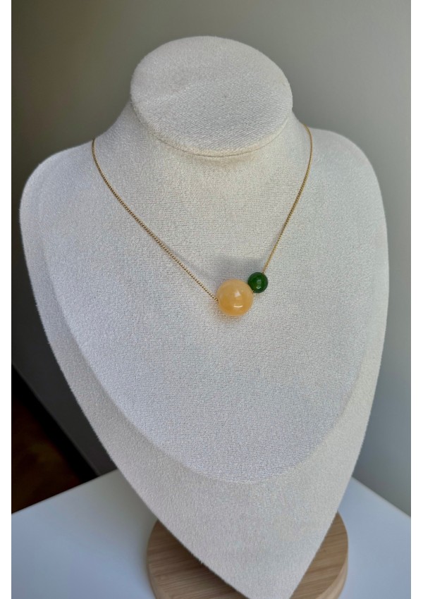 Gargantilla Colección NEO ágata amarilla y verde