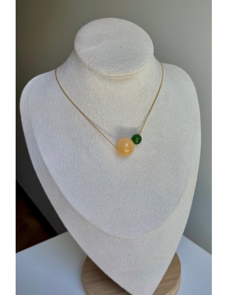 Gargantilla Colección NEO ágata amarilla y verde