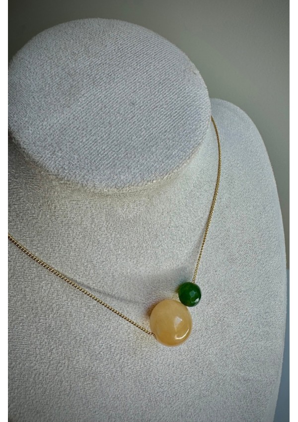 Gargantilla Colección NEO ágata amarilla y verde