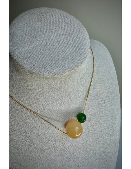 Gargantilla Colección NEO ágata amarilla y verde