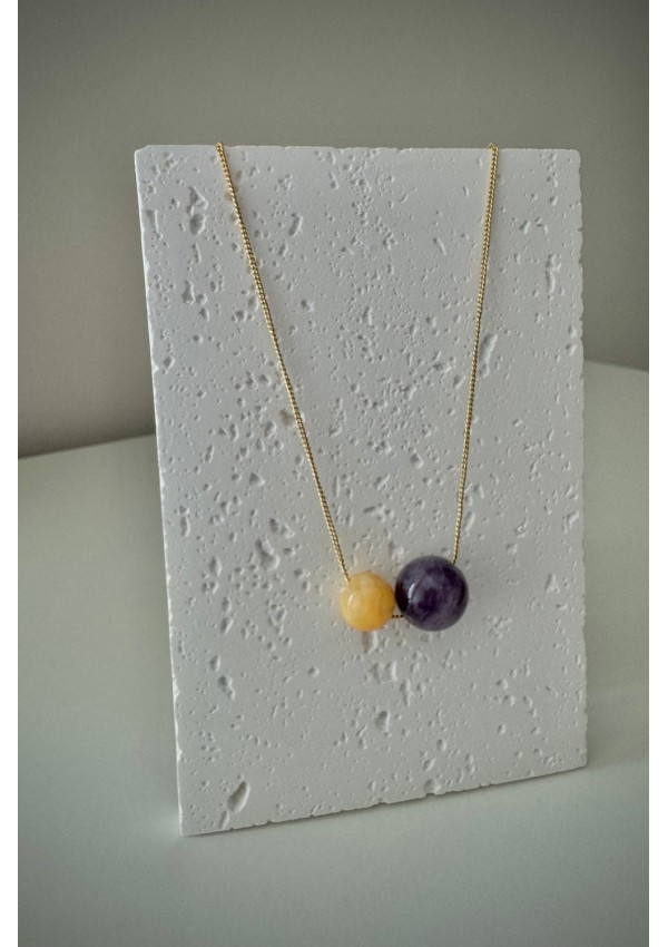 Gargantilla Colección NEO ágata morada y amarilla