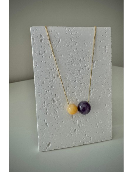 Gargantilla Colección NEO ágata morada y amarilla