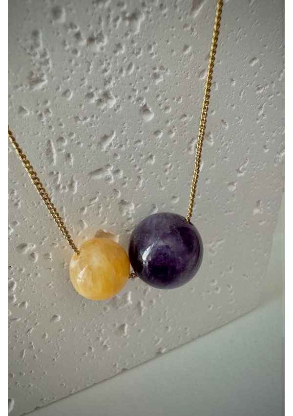 Gargantilla Colección NEO ágata morada y amarilla