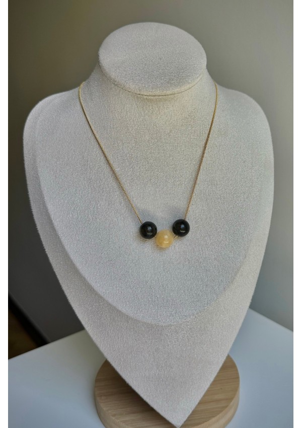 Gargantilla Colección NEO ágatas verdes y amarillas