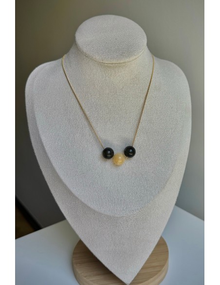 Gargantilla Colección NEO ágatas verdes y amarillas