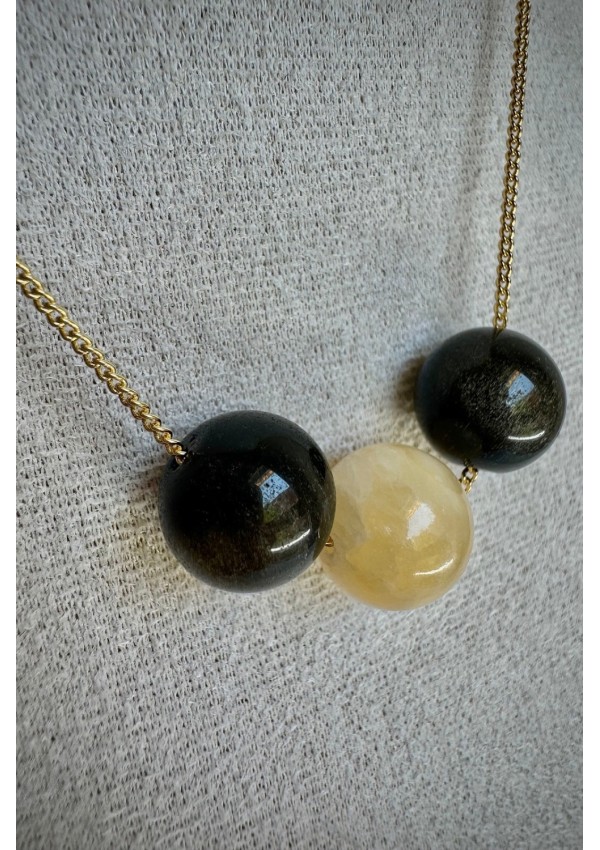 Gargantilla Colección NEO ágatas verdes y amarillas