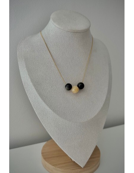 Gargantilla Colección NEO ágatas verdes y amarillas