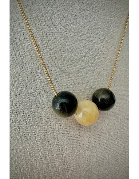 Gargantilla Colección NEO ágatas verdes y amarillas